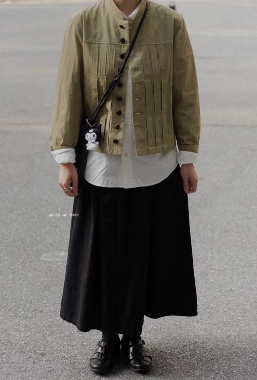 ECOLE DE CURIOSITES 卡其小立领夹克外套 商品图4