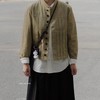 ECOLE DE CURIOSITES 卡其小立领夹克外套 商品缩略图0