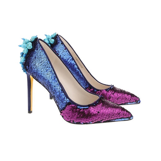 sheme高原狂想曲系列双色珠片面料可随意变幻趣味女士高跟单鞋可定制 商品图5