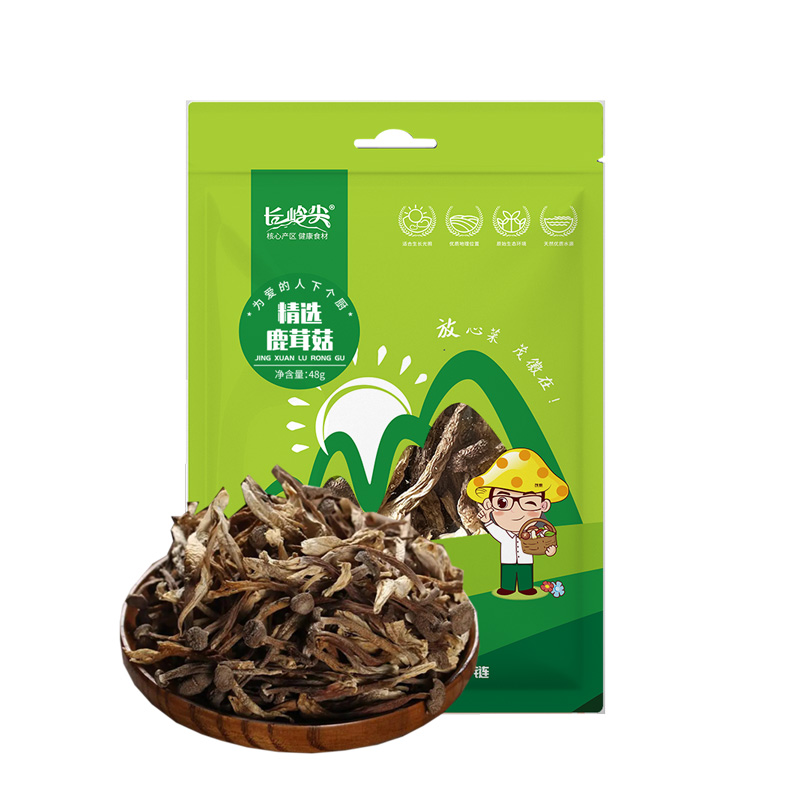 长岭尖精选鹿茸菇48g*2袋