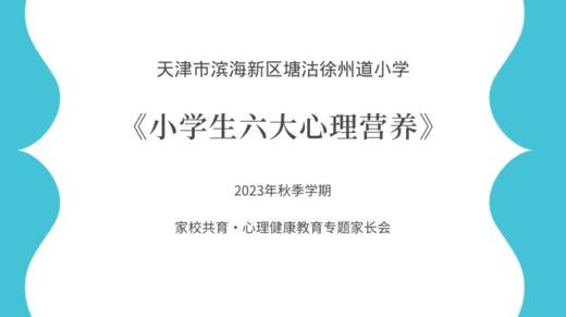 【徐州道小学·家校共育】《家长课堂：小学生六大心理营养》 商品图0