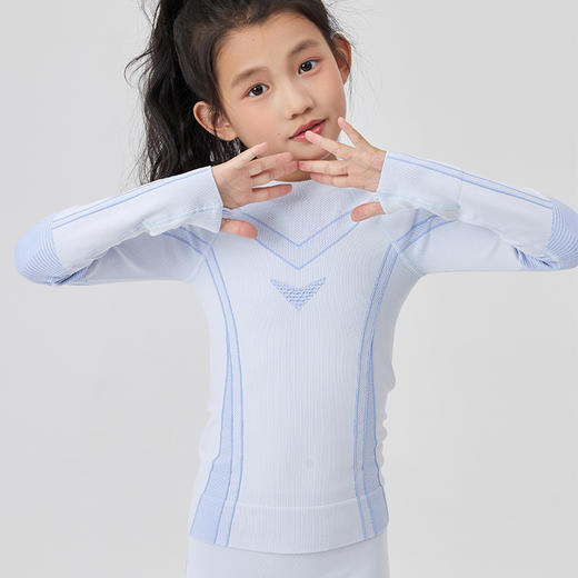 Leorrey乐拉男女童儿童健身衣运动跑步服秋冬训练滑雪打底保暖套装 商品图1