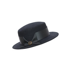 谜底英伦风礼帽女士2023冬新品复古时髦圆顶纯羊毛帽子234MQ1963