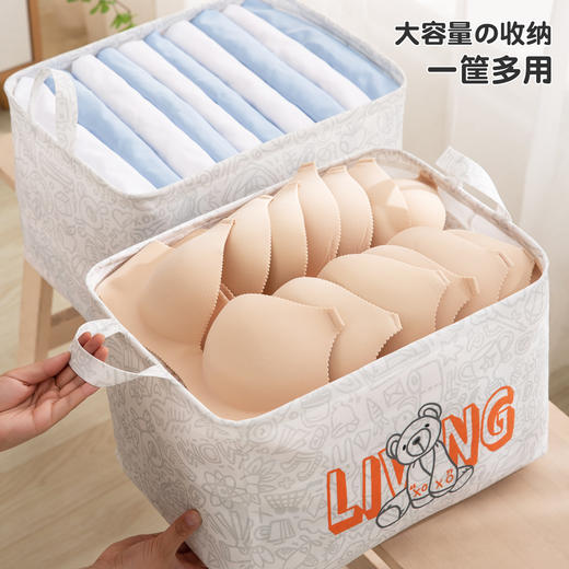 可承重200斤！【手绘印花收纳筐】家用衣物收纳盒  多功能可折叠收纳箱  防尘防潮 商品图1