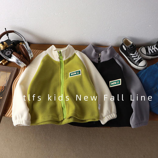 【爆款39.9/1件】奥粒绒外套，暖心陪伴。男女童通用，舒适有型。韩版拼接设计，时尚洋气秋冬必备！lmsh 商品图5