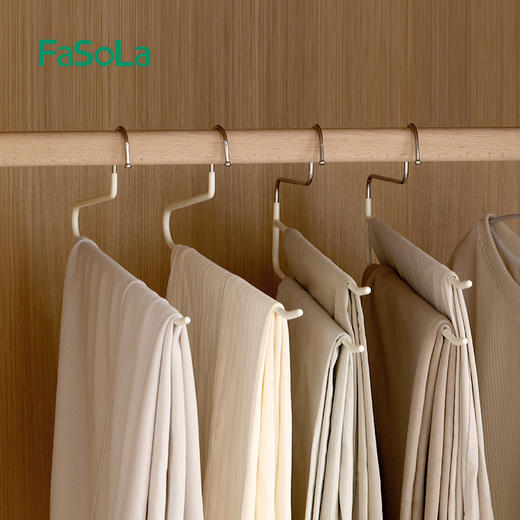 FaSoLa鹅型裤架家用衣架无痕防滑Z字形裤夹衣柜内置裤子收纳神器 商品图2