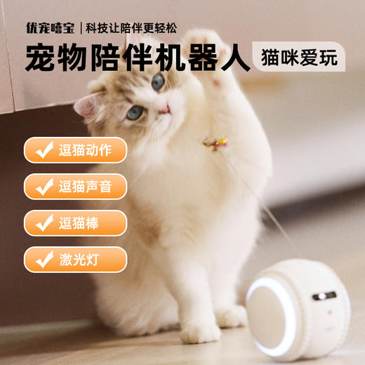 优宠嘻宝猫咪陪伴机器人  摄像拍照监控逗猫棒双向语音   新本增加夜视功能 商品图4