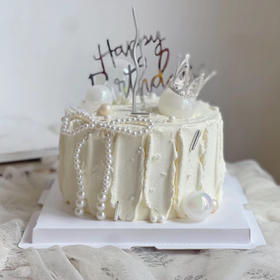 小仙女小清新皇冠珍珠生日蛋糕