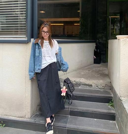 老米优品/出新色啦🎈韩代同款《帅气复古工装风大口袋半身裙》韩里韩气，简单穿搭都好看的工装裙！Q230919A 商品图9