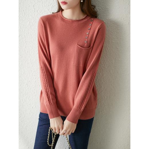 【现货7天】羊绒针织打底衫女2023春季新款洋气套头设计感女士毛衣外穿 商品图4