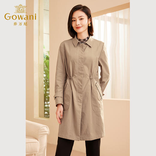 Gowani乔万尼商场同款新品秋女风衣外套束腰显瘦ET3A658803 商品图3