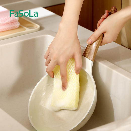 FaSoLa 双面百洁布海绵擦 厨房清洁用品加厚刷锅洗碗去污海绵 商品图3