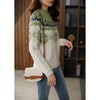 【现货7天】提花毛衣女2023春季新款宽松套头圆领时尚绿色雪花针织衫打底 商品缩略图1