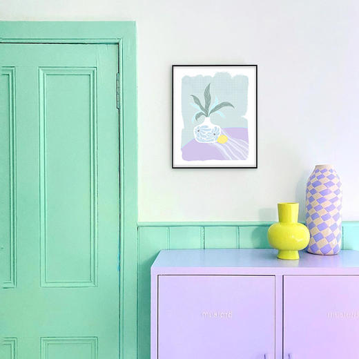 多喜爱布艺装饰画 小清新法式风抽象花卉组合挂画cs 商品图1