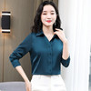 KQL-新款秋装气质OL职业缎面仿真丝长袖衬衫 商品缩略图3