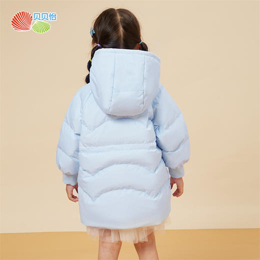 贝贝怡童装女童中长款小香风甜美羽绒女宝宝冬季防风防寒保暖外套234S3218
 商品图7