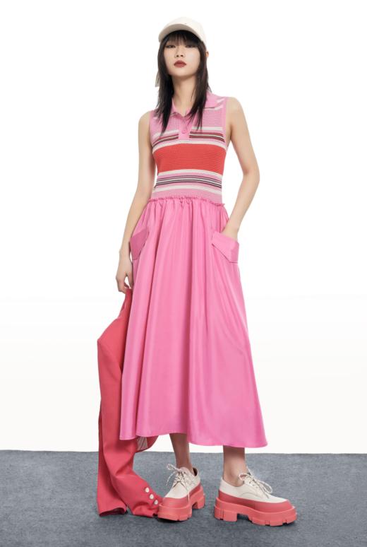 毛织拼接无袖连衣裙 商品图0