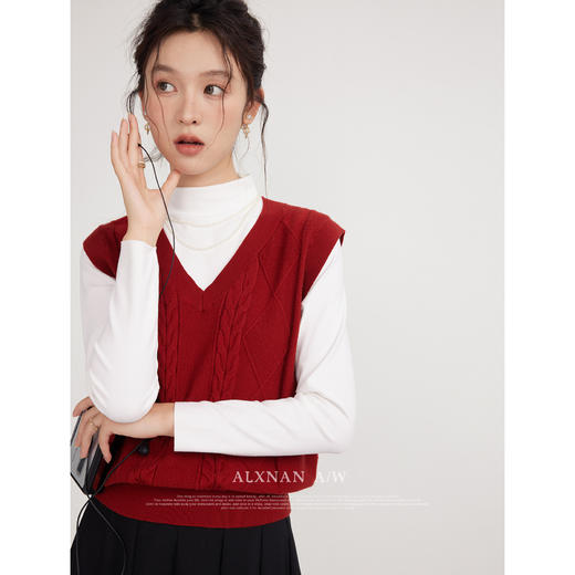 鹿向南《白日梦》法式休闲百搭t恤女2023秋季半高领套头长袖体恤LXN31738 商品图0