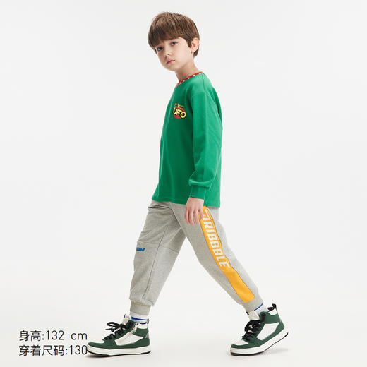 【G】【MQD】童装男童新款长袖T恤儿童撞色领学院风百搭宽松体恤 商品图2