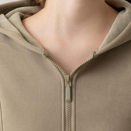 升级版黑金发热衣泰迪绒颗粒男女士眷暖显瘦加厚加绒防风衣连帽暖绒衣情侣外套开衫卫衣撞色H2025/886/23858/T17 商品图7