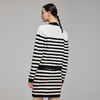 PE6A1斯尔丽2023秋季新款撞色条纹配金V领开衫搭配包臀半裙套装 商品缩略图1