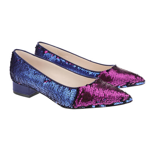 sheme高原狂想曲系列进口双色珠片面料可随意变化色彩女士单鞋可定制 商品图5