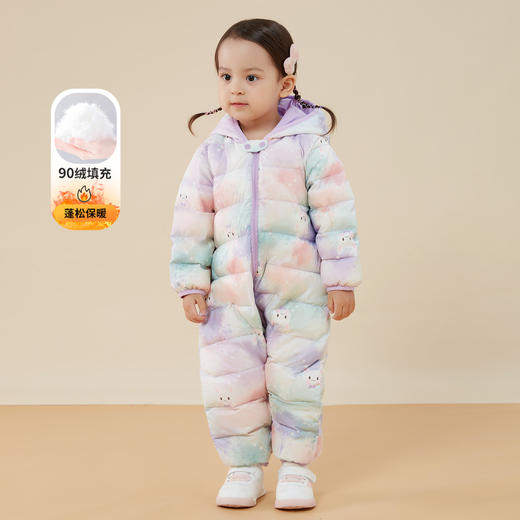 贝贝怡童装冬季婴儿渐变色印花羽绒服宝宝保暖舒适连体衣234L2059
 商品图1