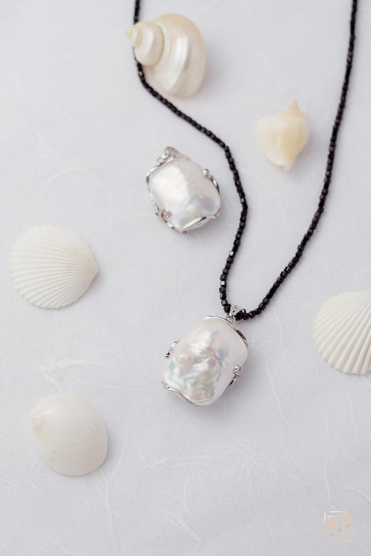 黑色尖晶石巴洛克珍珠项链 商品图4