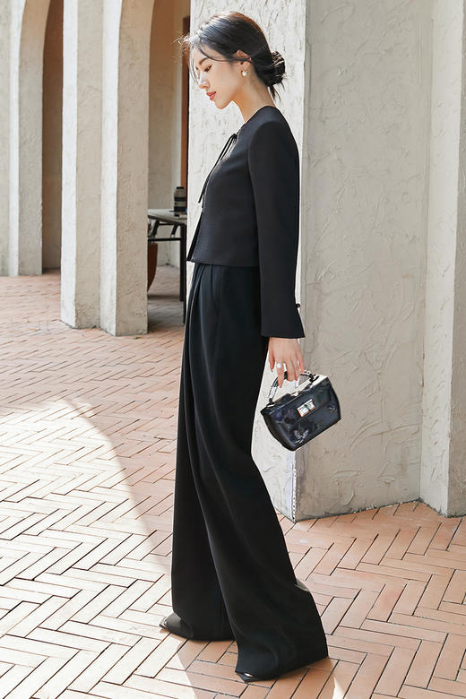 IWY/扶摇系列 秋季设计感国风盘扣短外套高腰宽松阔腿裤 FYC205+FYP205 商品图0