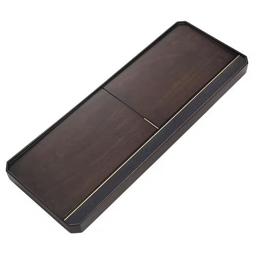 锦绣 乌檀木茶盘家用整块天然实木茶台原木镶嵌玄青石轻奢简约茶海（ 70*30cm）明华沙比利茶盘 商品图0