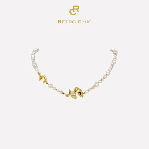 Retro Chic 意大利复古时尚首饰 金/银色扇子项链 商品图1