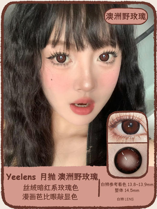 yeelens月抛 婴儿黑&澳洲野玫瑰  14.5mm白狮参考着色大直径   吉林瑞尔康工厂 商品图8