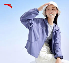 【XL断码】安踏薄款梭织连帽外套女秋季新款轻质风衣跑步运动上衣162337607【库存有限，如无货将做退款，介意慎拍！】