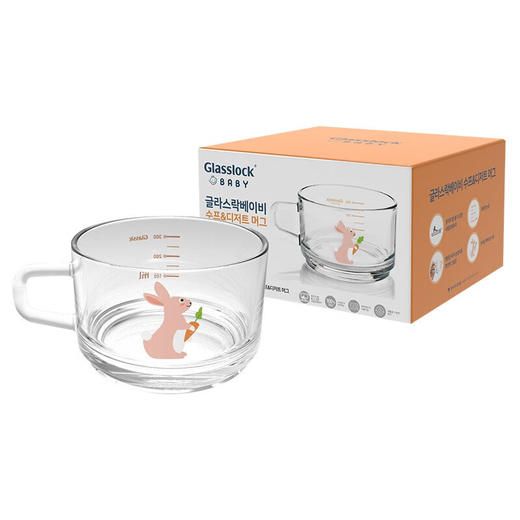 韩国 Glasslock玻璃杯耐热钢化玻璃可微波炉加热早餐杯刻度杯450ML 商品图1
