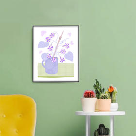 多喜爱布艺装饰画 小清新法式风抽象花卉组合挂画cs