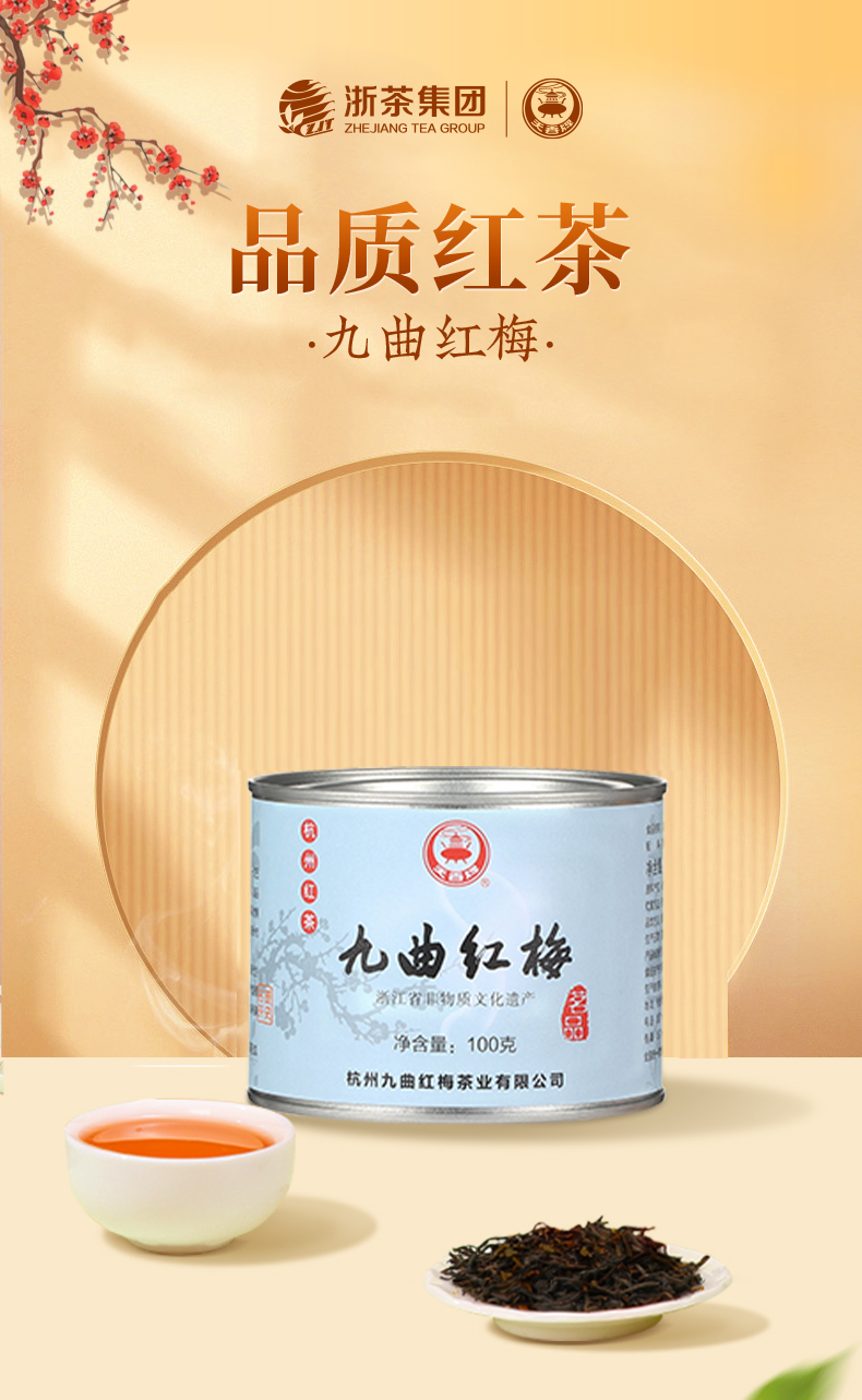 九曲红梅茗品特二级100g单罐
