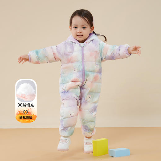 贝贝怡童装冬季婴儿渐变色印花羽绒服宝宝保暖舒适连体衣234L2059
 商品图2