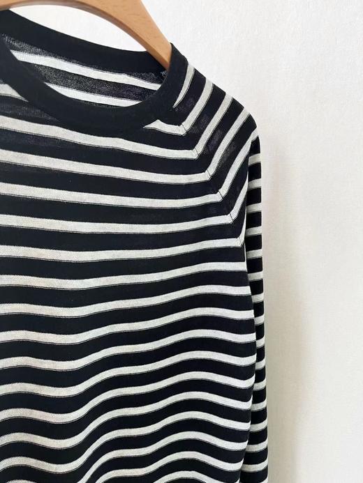 [必入单品] 噢蜜ooomeooo真丝羊毛条纹长袖针织衫 商品图12