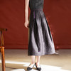 QS-42395650香云纱新中式半身裙女2023秋季新款黑色重磅龟裂纹真丝a字裙 商品缩略图2
