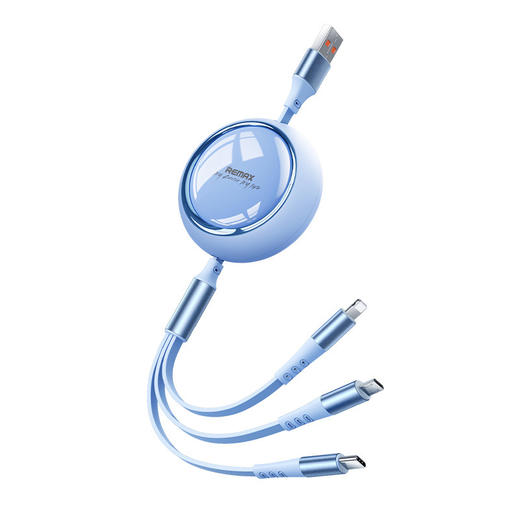 「快充款！一拖三」Remax 快充线一拖三数据线 15W手机三合一充电线伸缩数据线数码配件 商品图3