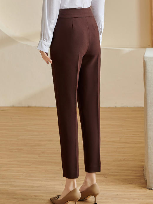 剩S 米思阳2024秋季新款知性百搭纯色休闲裤修身挺括微弹铅笔裤女3055 商品图2