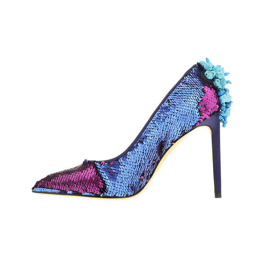 sheme高原狂想曲系列双色珠片面料可随意变幻趣味女士高跟单鞋可定制 商品图1