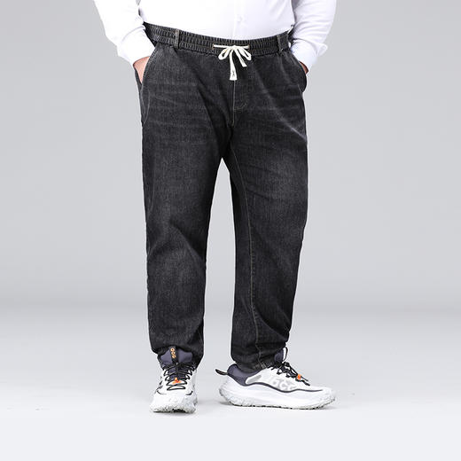 特大码【新款DWP】大依优型大码松紧腰牛仔裤加肥加大胖子大号裤子男长裤肥佬 商品图0