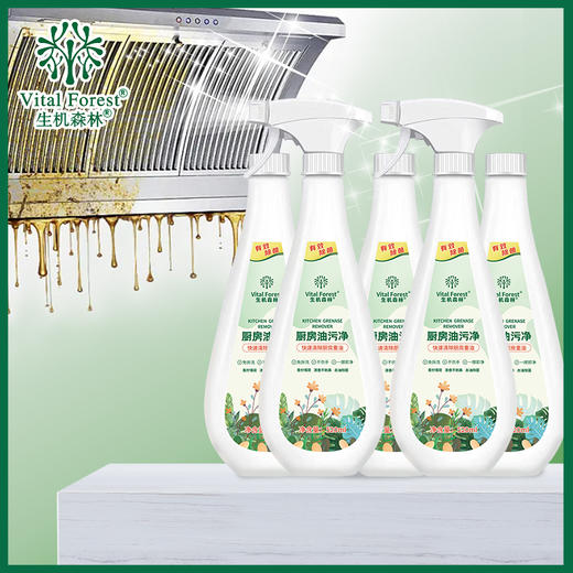 生机森林油污净520ml/瓶*5瓶（送2个泵头） 商品图0