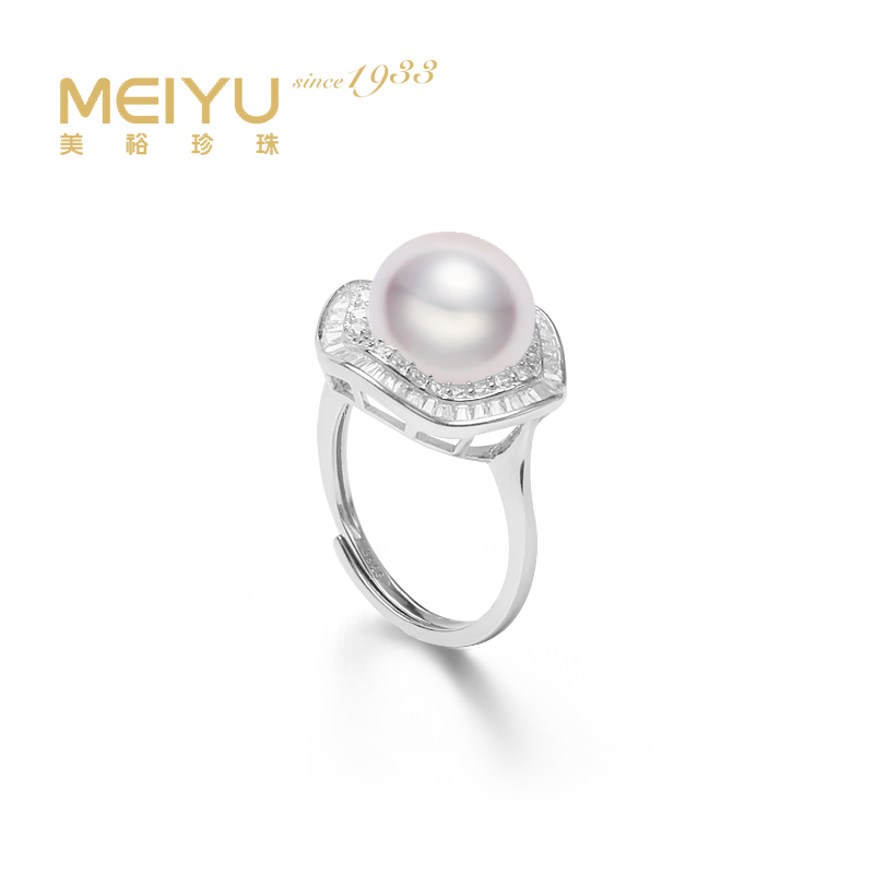 美裕 925银淡水珍珠戒指10-11mm 107237