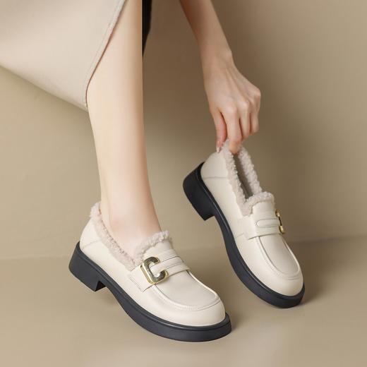 ZHR棉鞋2023秋冬季新款时尚户外乐福鞋女休闲百搭加厚简约棉鞋女 商品图6