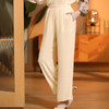 真丝丝绒宽松长裤，松紧腰直筒裤纯色女裤AYK-001 商品缩略图0