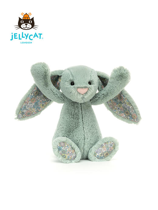 Jellycat 花耳朵系列 邦尼兔 青色 18cm 商品图1