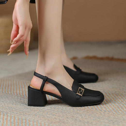 品质好货| Safiya索菲娅2023新款浅口粗跟后中空凉鞋 SF31115766 商品图2