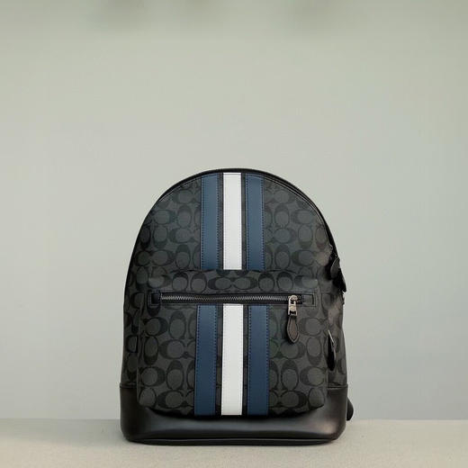 秋冬特惠💰650 蔻驰3001 PVC配头层牛皮，经典老花varsity条纹双肩包 商品图0